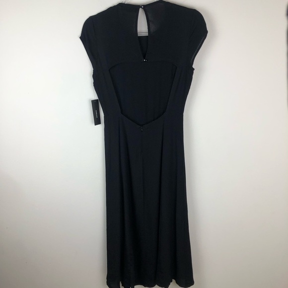 NWT Lulus- Capsleeve black long dress maxi with back keyhole slits size: s - Picture 12 of 16